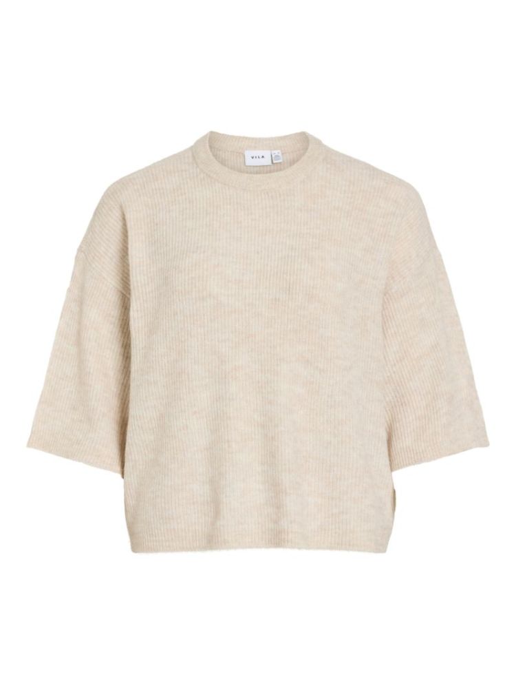 VIVIOLIO O-NECK KNIT TOP SUPER LIGHT NAT