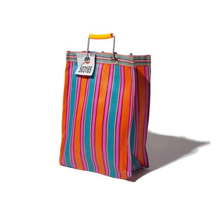 RECYCLED PLASTIC STRIPE BAG RED BLUE