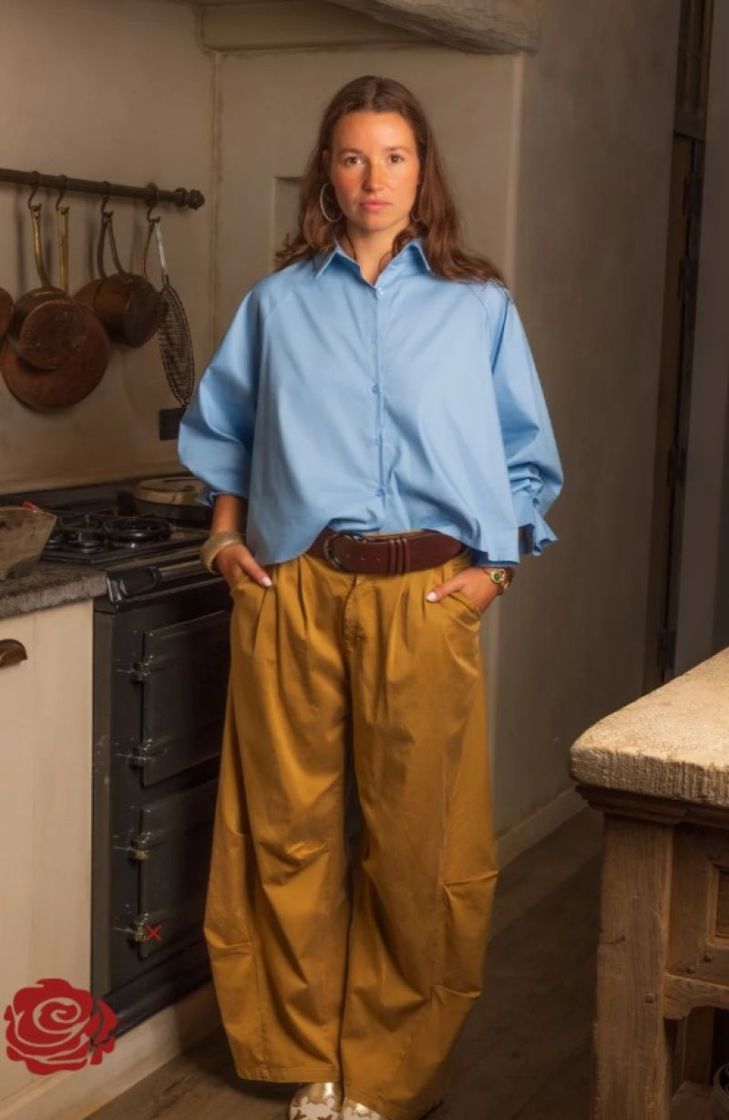 Barrel-fit trousers crafted fr camellochiaro