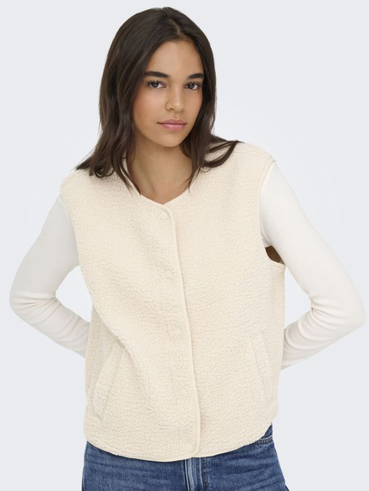 JDYSIMINA TEDDY WAISTCOAT NOOS PUMICE STONE