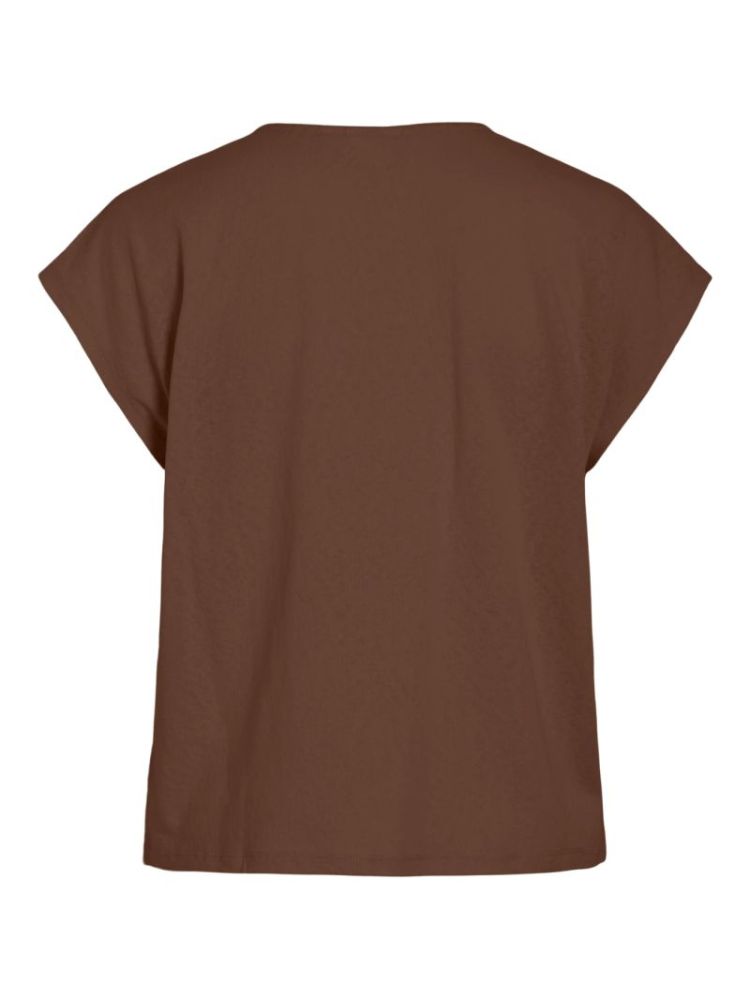 VIMONIRA V-NECK SS TOP TIRAMISU:BIRCH
