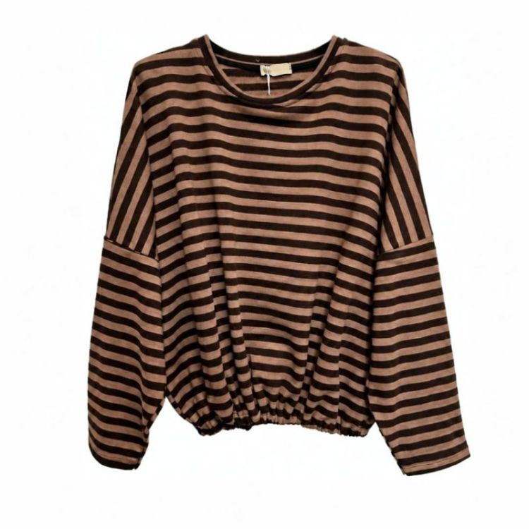 SWEATER STRIPED BRUN